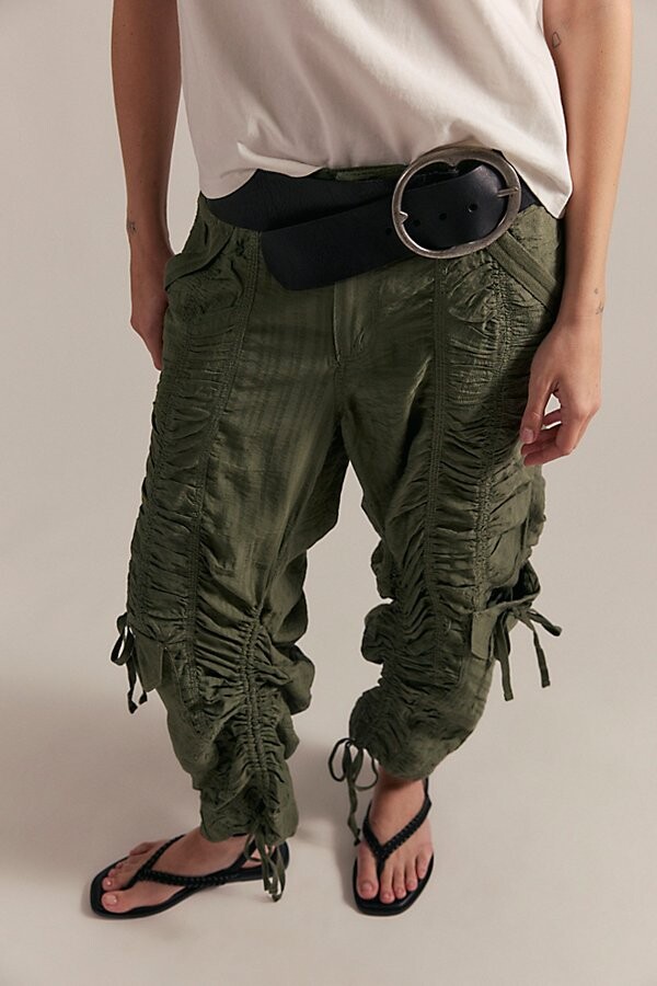 Free People Scorpio Shirred Mid-Rise Cargo Pants