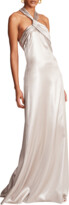 Thumbnail for your product : Halston Raelynn Metallic A-Line Halter Gown