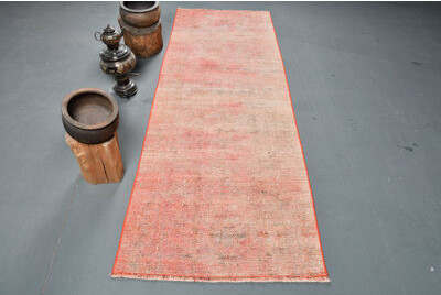 Bungalow Rose Vintage Turkish Runner Rug with Elegant Traditional Patterns in Earth Tones for Hallways Beige/Pink