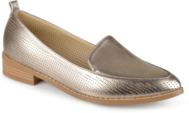 rose gold spiked loafers