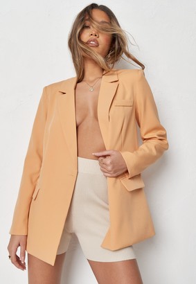 Missguided Orange Co Ord Double Pocket Tailored Blazer