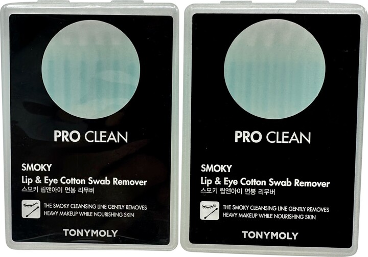 Tony Moly Pro Clean Smoky Lip & Eye Cotton Swab Remover 20 Swabs Set of