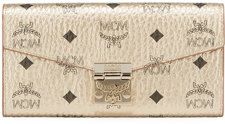 MCM Patricia Visetos Large Two-Fold Flap Wallet On Chain