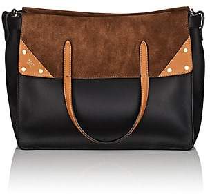 Fendi Women's Flip Small Leather & Suede Tote Bag - Black