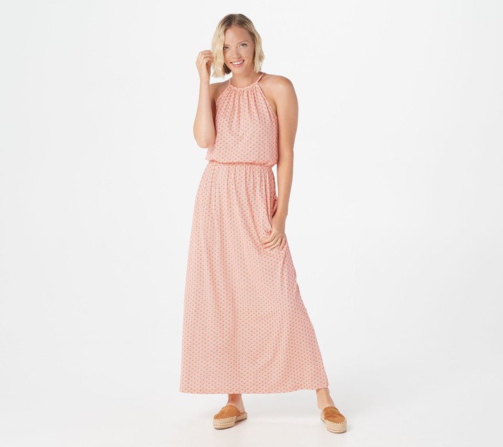 Synergy Wave Print Cinched Waist Maxi Dress ShopStyle