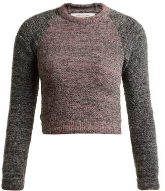 Eckhaus Latta - Raglan Sleeve Alpaca Blend Cropped Sweater - Womens - Grey Multi