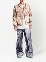 Thumbnail for your product : Balmain Painting-Print Leather Bomber Jacket