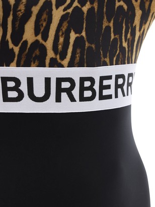 Burberry Leopard Print Lycra One Piece Swimsuit