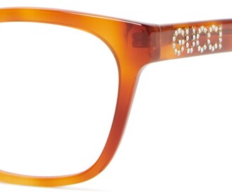 Gucci Crystal-embellished Acetate Glasses - Tortoiseshell
