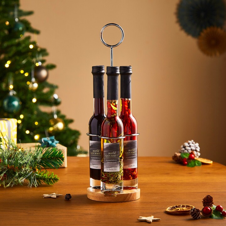 Dunelm Three Bottle Oil and Vinegar Set Clear ShopStyle Food & Beverage