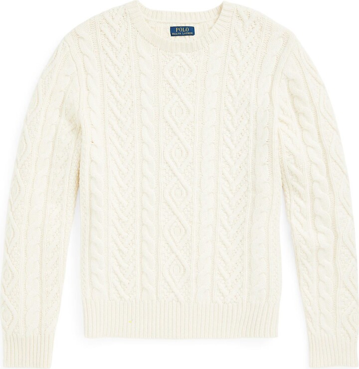 Polo Ralph Lauren The Iconic Fisherman’s Sweater Sweater Ivory - ShopStyle