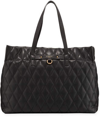 Givenchy Duo Shopper East-West Losange Rubberized Canvas Tote Bag