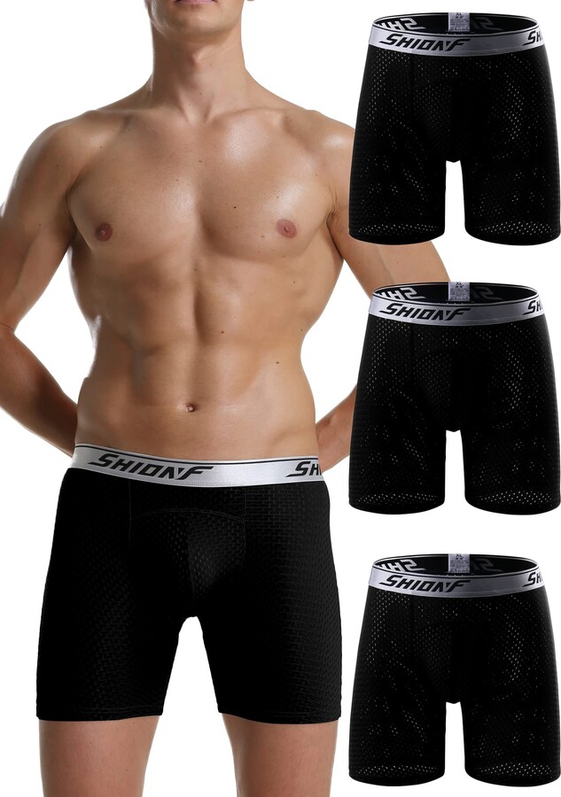 SHIONF Men's anti chafing Underwear Performance mesh cooling Boxer Briefs ShopStyle