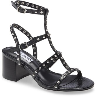 steve madden black studded sandals