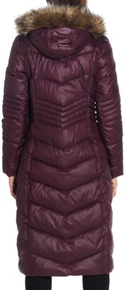 Gallery Long Quilted Parka with Faux Fur Trim
