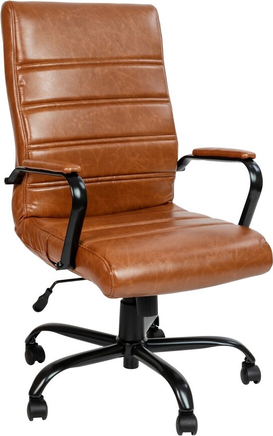 Emma and Oliver High Back Brown LeatherSoft Executive Swivel Office