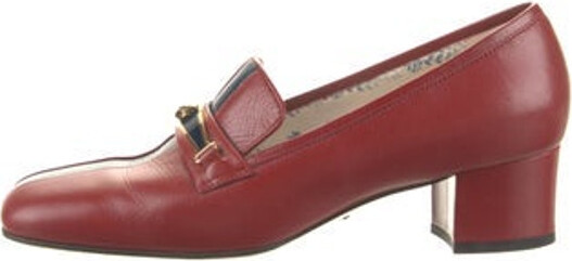 GUCCI ‘Marmont’ GG Womens Loafers Size 37.5/US 7.5 in Red Bordeaux Leather