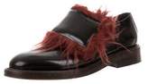 Thumbnail for your product : Marni Leather Fur-Trimmed Oxfords Black Leather Fur-Trimmed Oxfords