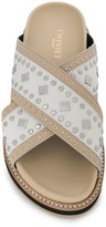 Thumbnail for your product : Twin-Set Stud-Embellished Crossover Slides