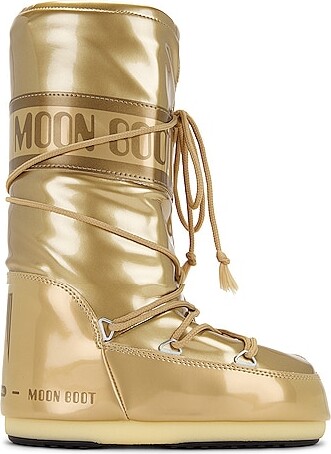 Moon Boot Women's Gold Shoes | ShopStyle