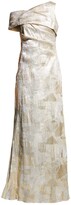 Thumbnail for your product : Aidan Mattox Metallic Jacquard One-Shoulder Gown