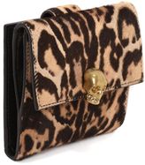 Thumbnail for your product : Alexander McQueen Leopard Pony Short Skull Wallet