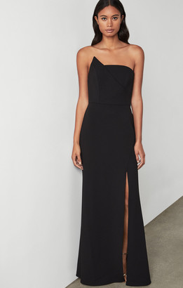 bcbg strapless crepe gown