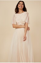 Thumbnail for your product : Little Mistress Nude Embellished Short Sleeve Maxi