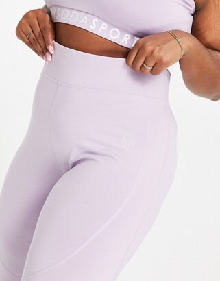 Pink Soda Plus Rezi sports leggings in lilac