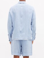 Thumbnail for your product : MARANÉ Spread-collar Linen-chambray Overshirt - Light Blue