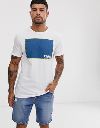 ONLY & SONS logo t-shirt in white