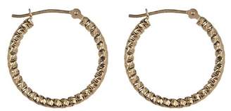 Candela 14K Yellow Gold Diamond-Cut Textured 20mm Hoop Earrings