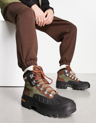 Timberland Vibram Euro Hiker waterproof boots in dark brown - ShopStyle