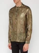 Thumbnail for your product : Saint Laurent Paisley Print Lame Shirt - Mens - Gold