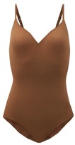 Thumbnail for your product : HEIST The Outer V-neck Stretch-jersey Bodysuit - Brown