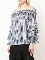 Thumbnail for your product : Michael Kors Collection off-shoulder tiered sleeve blouse