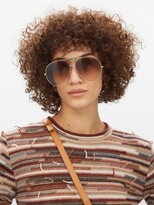 Thumbnail for your product : Chloé Sunglasses Ulys Aviator Metal Sunglasses - Brown Multi