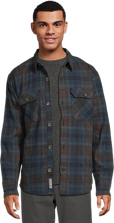 Royal Robbins Snowcap Lined Flannel Long Sleeve Men's Clothing Naval Tioga Plaid : LG, Flannel/Elastane/Cotton