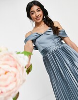 Thumbnail for your product : Chi Chi London Lauren satin dress in blue