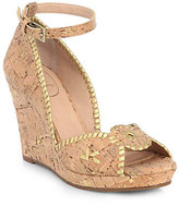 Thumbnail for your product : Jack Rogers Chrystie Cork & Metallic Leather Wedge Sandals