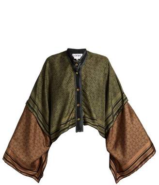 Loewe Monogram-print kimono-sleeve silk-twill jacket