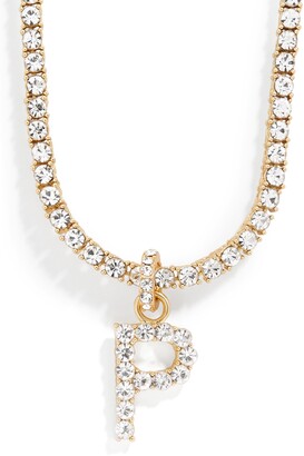 BaubleBar Pavé Initial Collar Necklace 