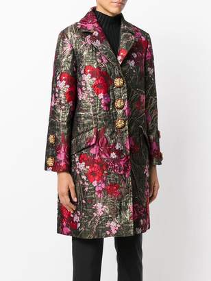Dolce & Gabbana floral single breasted coat
