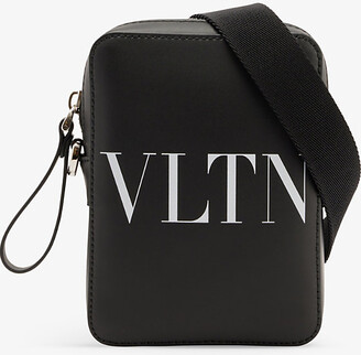 Small Vltn Leather Crossbody Bag for Man in Fondant/light Ivory