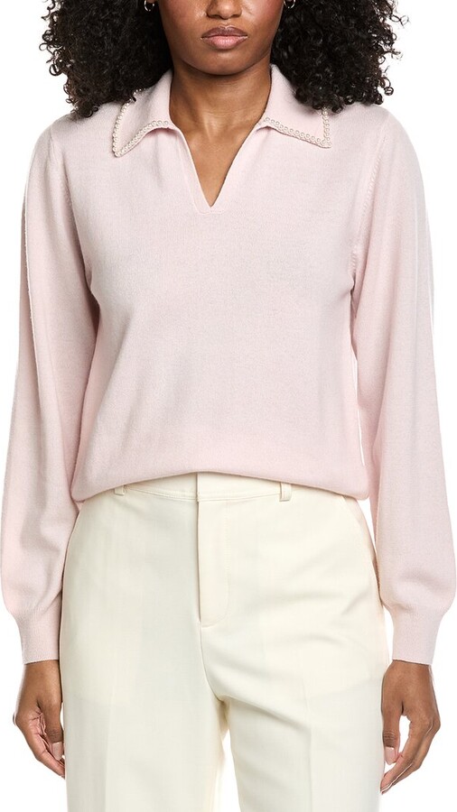 Brodie Cashmere Pearl Collar Wool & Cashmere-Blend Sweater