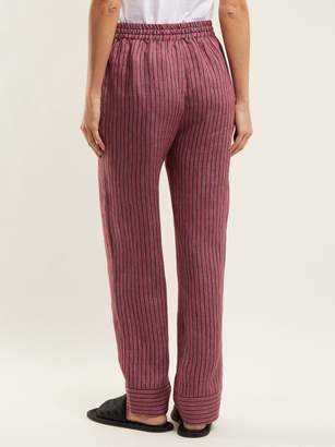 Acne Studios Maseline Sketch Striped Linen-blend Trousers - Womens - Red Stripe