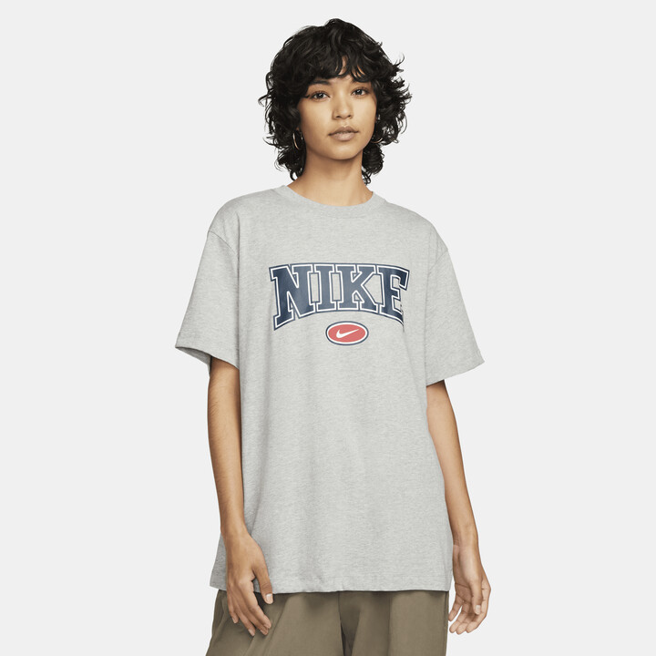 Nike Women's Sportswear Essential Oversized T-Shirt in Grey - ShopStyle  Activewear Tops