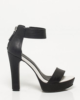 Thumbnail for your product : Le Château Faux Leather Block Heel Sandal
