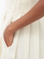 Thumbnail for your product : Three Graces London Lucia Pleated Linen Midi Dress - Ivory