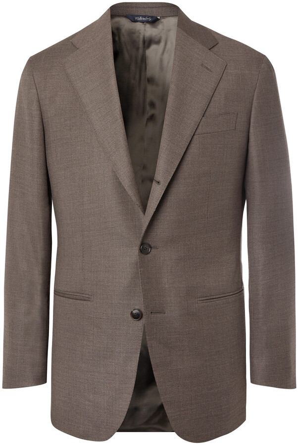 70L Di Palma Men's Suit Dark Taupe Brown Single Breasted Pleated Sizes 62L